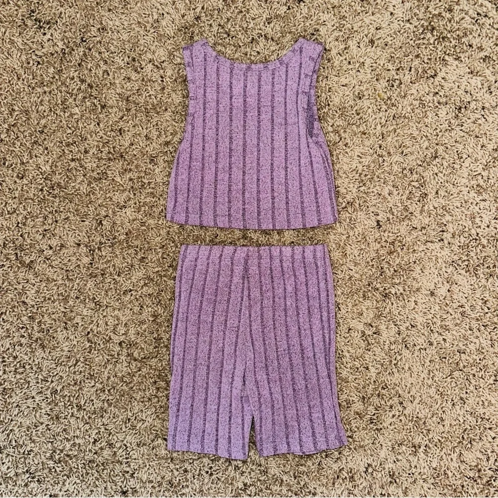 Lilac Super Soft Cropped Tank Top and Bike Short Outfit Bundle Set 5T 5